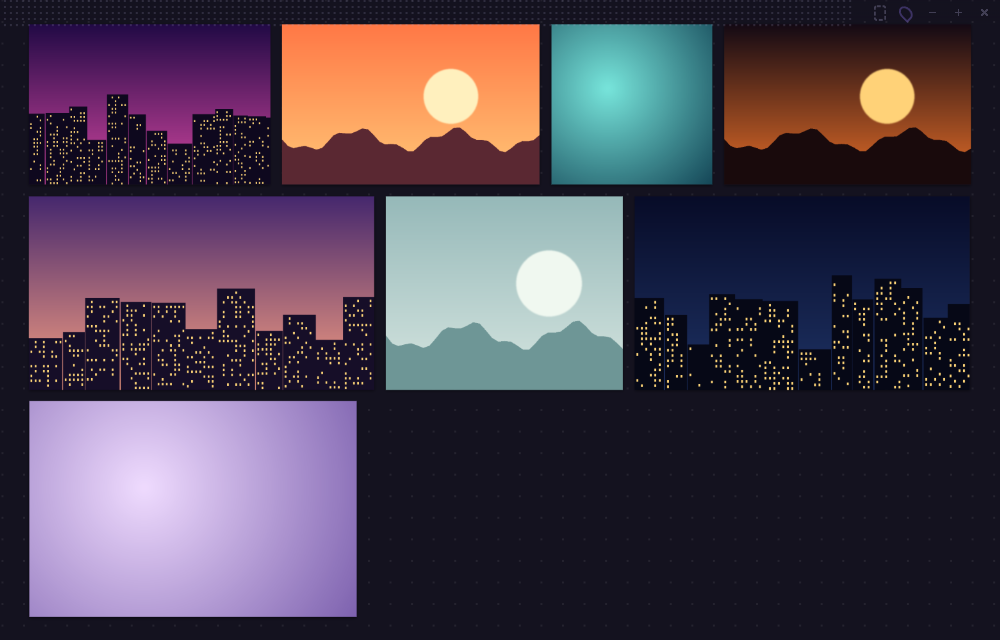 Kanvaz Mini showing eight reference images arranged into rows